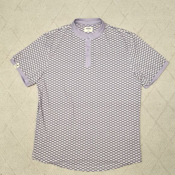 Mantra Catalyst Golf Polo Shirt Mens LARGE Geometric Stretch Blade Activewear - Picture 2 of 8